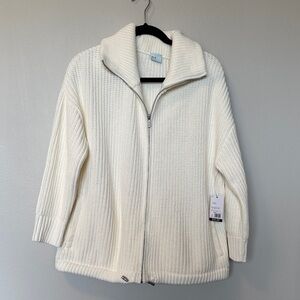 FLX NWT Cream/Off-White Full-Zip Knit Sweater Jacket